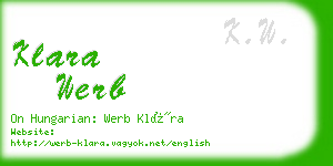 klara werb business card